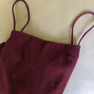 Reformation rust-colored bodycon midi dress with slit